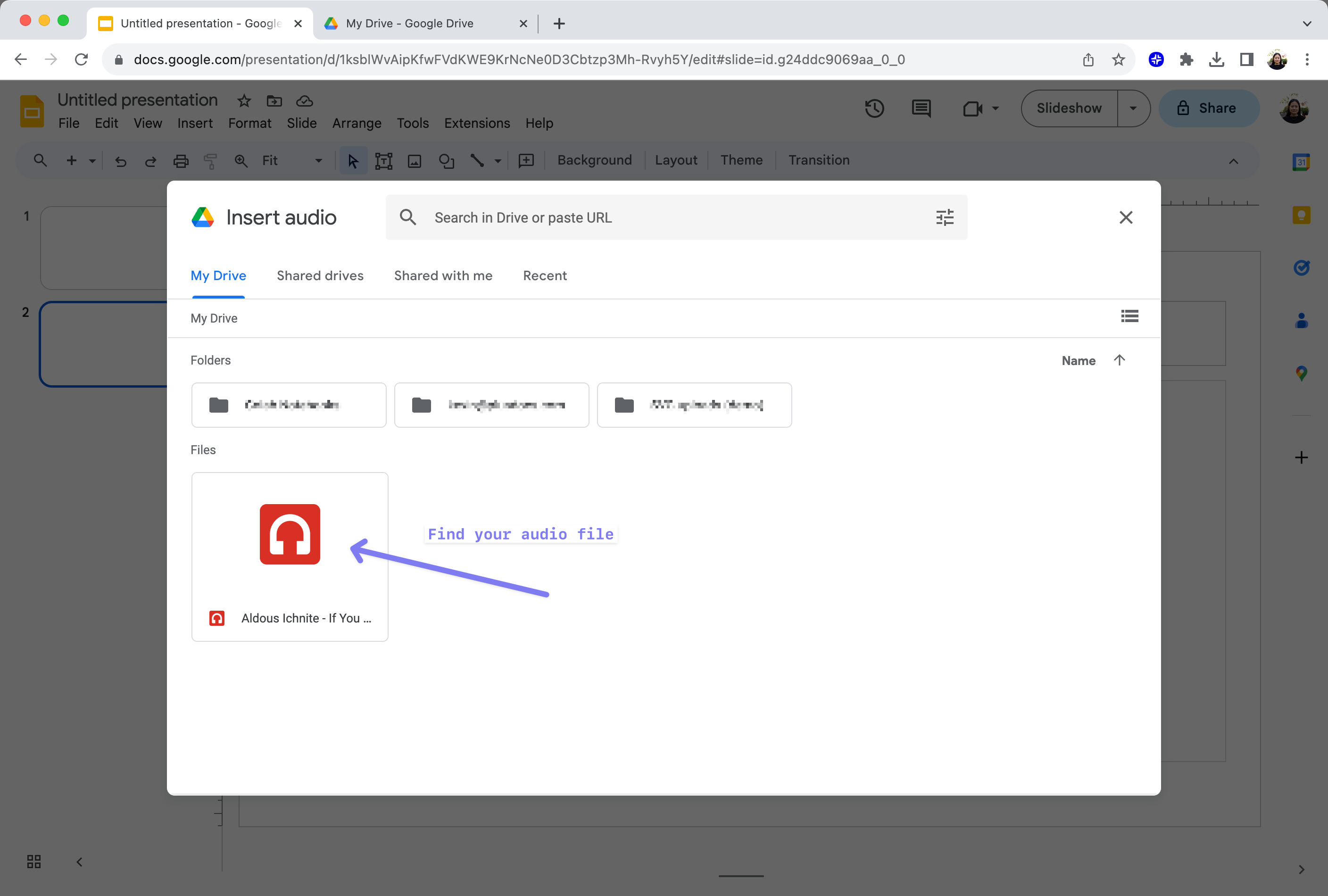 How to add music to Google Slides Plus